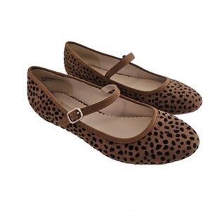 NEW ISAAC MIZRAHI ANIMAL PRINT BALLET MARYJANE FLATS 7.5